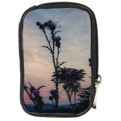 Hazy Thistles Compact Camera Leather Case by okhismakingart