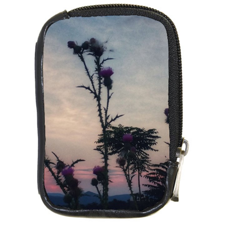 Hazy Thistles Compact Camera Leather Case