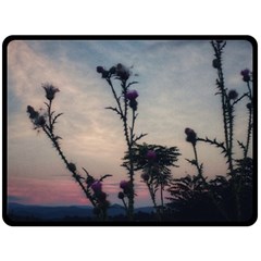 Hazy Thistles Fleece Blanket (large)  by okhismakingart