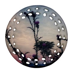 Hazy Thistles Round Filigree Ornament (two Sides) by okhismakingart