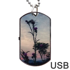 Hazy Thistles Dog Tag Usb Flash (two Sides) by okhismakingart