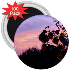 Sunflower Sunset Ii 3  Magnets (100 Pack) by okhismakingart