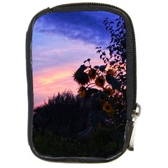 Sunflower Sunset Ii Compact Camera Leather Case by okhismakingart