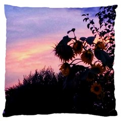 Sunflower Sunset Ii Large Cushion Case (one Side) by okhismakingart