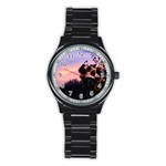 Sunflower Sunset II Stainless Steel Round Watch Front