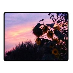 Sunflower Sunset Ii Double Sided Fleece Blanket (small)  by okhismakingart