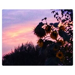 Sunflower Sunset Ii Double Sided Flano Blanket (medium)  by okhismakingart