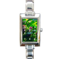 Bur Flowers Rectangle Italian Charm Watch by okhismakingart