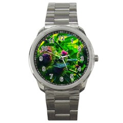 Bur Flowers Sport Metal Watch by okhismakingart