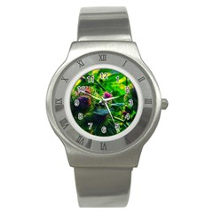 Bur Flowers Stainless Steel Watch by okhismakingart