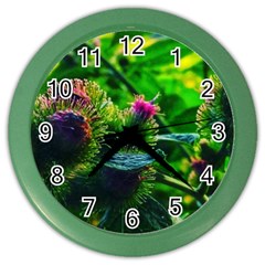 Bur Flowers Color Wall Clock by okhismakingart