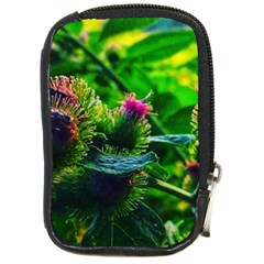 Bur Flowers Compact Camera Leather Case by okhismakingart