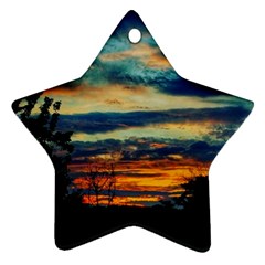 Blue Sunset Ornament (star) by okhismakingart