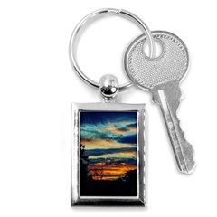 Blue Sunset Key Chains (rectangle)  by okhismakingart