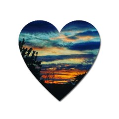 Blue Sunset Heart Magnet by okhismakingart