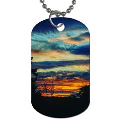 Blue Sunset Dog Tag (one Side) by okhismakingart