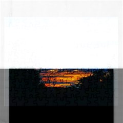 Blue Sunset Rectangular Jigsaw Puzzl by okhismakingart