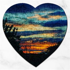 Blue Sunset Jigsaw Puzzle (heart) by okhismakingart