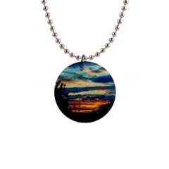 Blue Sunset 1  Button Necklace by okhismakingart