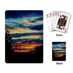 Blue Sunset Playing Cards Single Design by okhismakingart