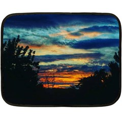 Blue Sunset Fleece Blanket (mini) by okhismakingart