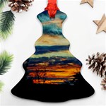 Blue Sunset Christmas Tree Ornament (Two Sides) Front