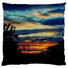 Blue Sunset Large Cushion Case (one Side) by okhismakingart