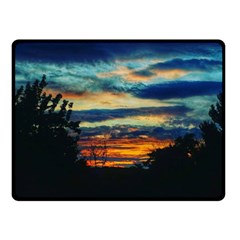 Blue Sunset Double Sided Fleece Blanket (small)  by okhismakingart