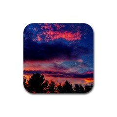 Afternoon Majesty Rubber Square Coaster (4 Pack)  by okhismakingart