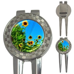 Bright Sunflowers 3-in-1 Golf Divots by okhismakingart