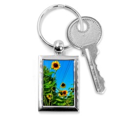 Bright Sunflowers Key Chains (rectangle)  by okhismakingart