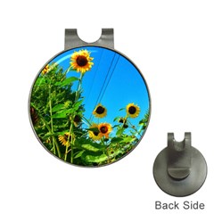 Bright Sunflowers Hat Clips With Golf Markers by okhismakingart