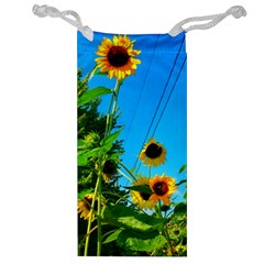 Bright Sunflowers Jewelry Bag by okhismakingart