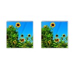 Bright Sunflowers Cufflinks (Square) Front(Pair)