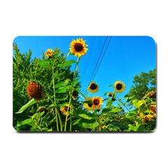 Bright Sunflowers Small Doormat  by okhismakingart