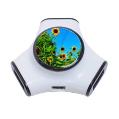 Bright Sunflowers 3-port Usb Hub by okhismakingart