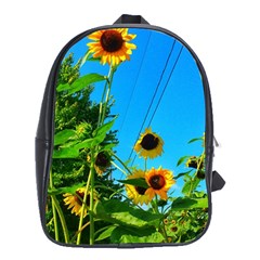 Bright Sunflowers School Bag (xl) by okhismakingart