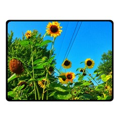 Bright Sunflowers Double Sided Fleece Blanket (small)  by okhismakingart