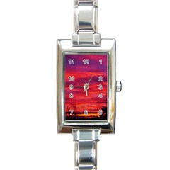 Warm Landscape Rectangle Italian Charm Watch by okhismakingart