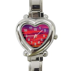 Warm Landscape Heart Italian Charm Watch by okhismakingart