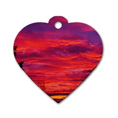 Warm Landscape Dog Tag Heart (two Sides) by okhismakingart