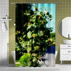 Big Sunflowers Shower Curtain 48  X 72  (small)  by okhismakingart