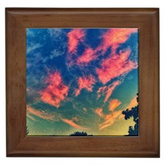 Brushstroke Skies Framed Tiles by okhismakingart