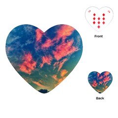 Brushstroke Skies Playing Cards (heart) by okhismakingart