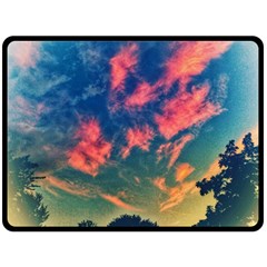 Brushstroke Skies Fleece Blanket (large)  by okhismakingart