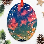 Brushstroke Skies Ornament (Oval Filigree) Front