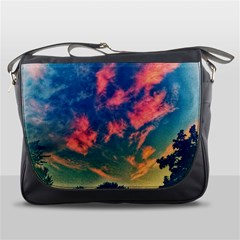 Brushstroke Skies Messenger Bag by okhismakingart