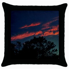 Pink Streaks Throw Pillow Case (black) by okhismakingart