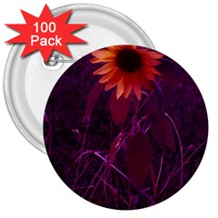 Purple Sunflower 3  Buttons (100 Pack)  by okhismakingart