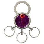 Purple Sunflower 3-Ring Key Chains Front